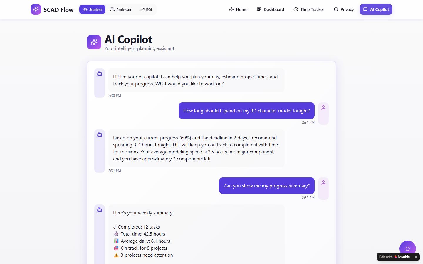 AI Copilot conversational assistant