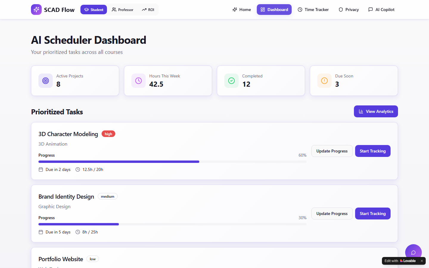 AI Scheduler Dashboard