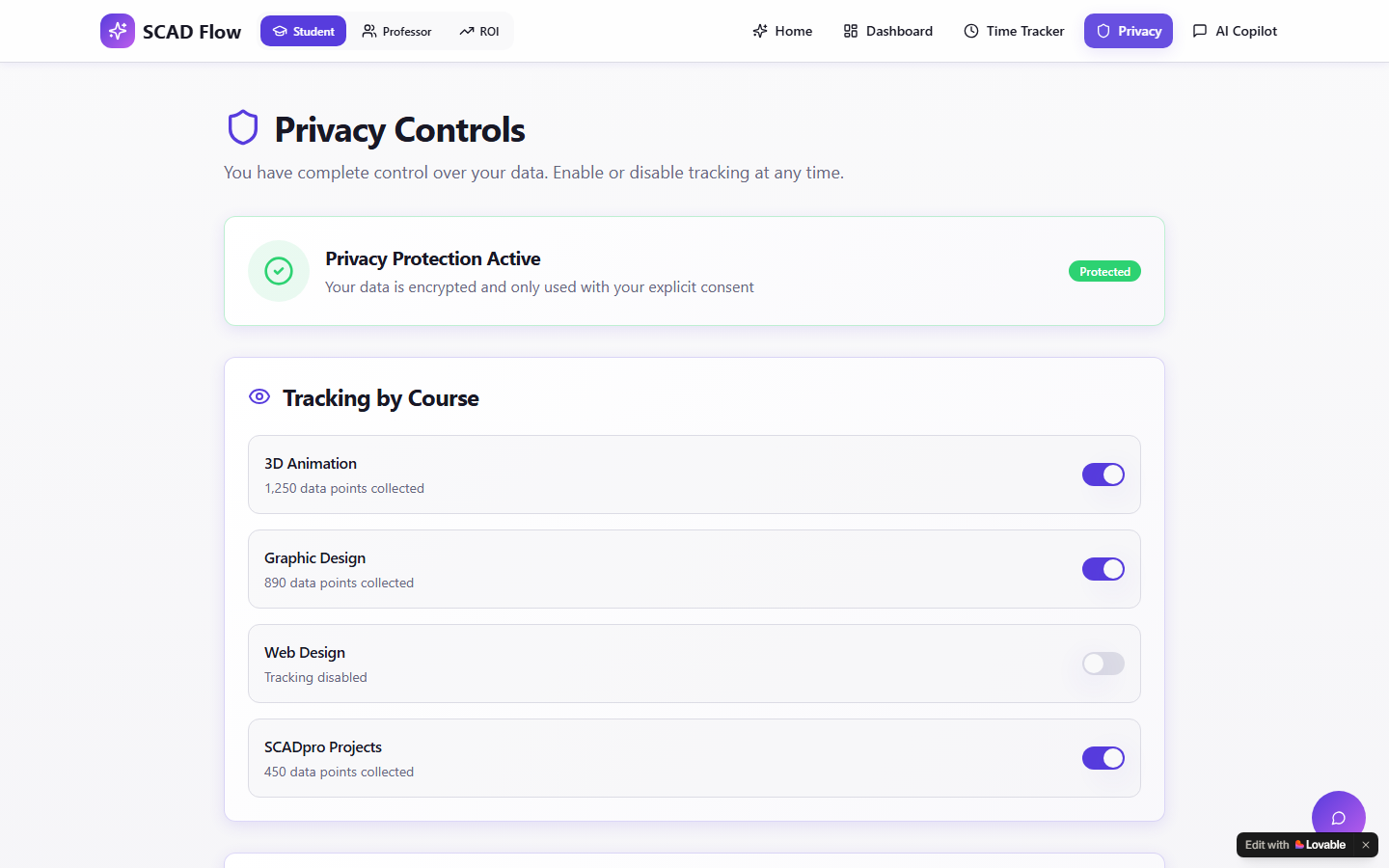 Privacy and data controls